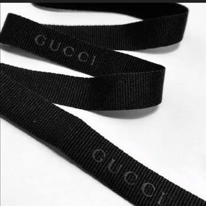 Gucci Authentic 3/4" Ribbon 6 feet Black Logo Gift Wrapping Ribbon